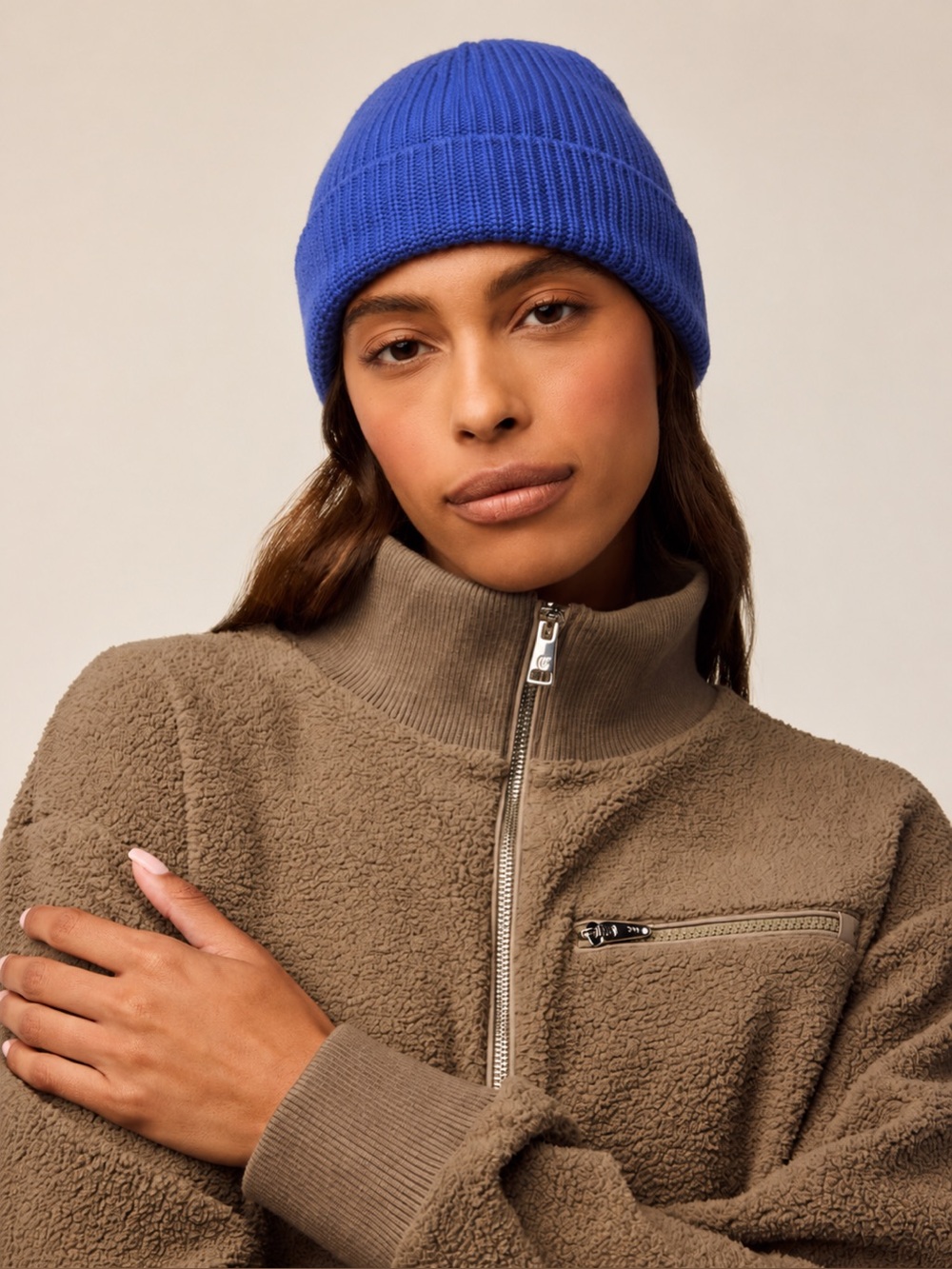 NEW GAP Organic Cotton Ribbed Beanie Winter Knit Hat Violet Purple